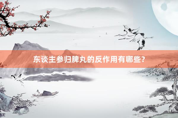 东谈主参归脾丸的反作用有哪些?